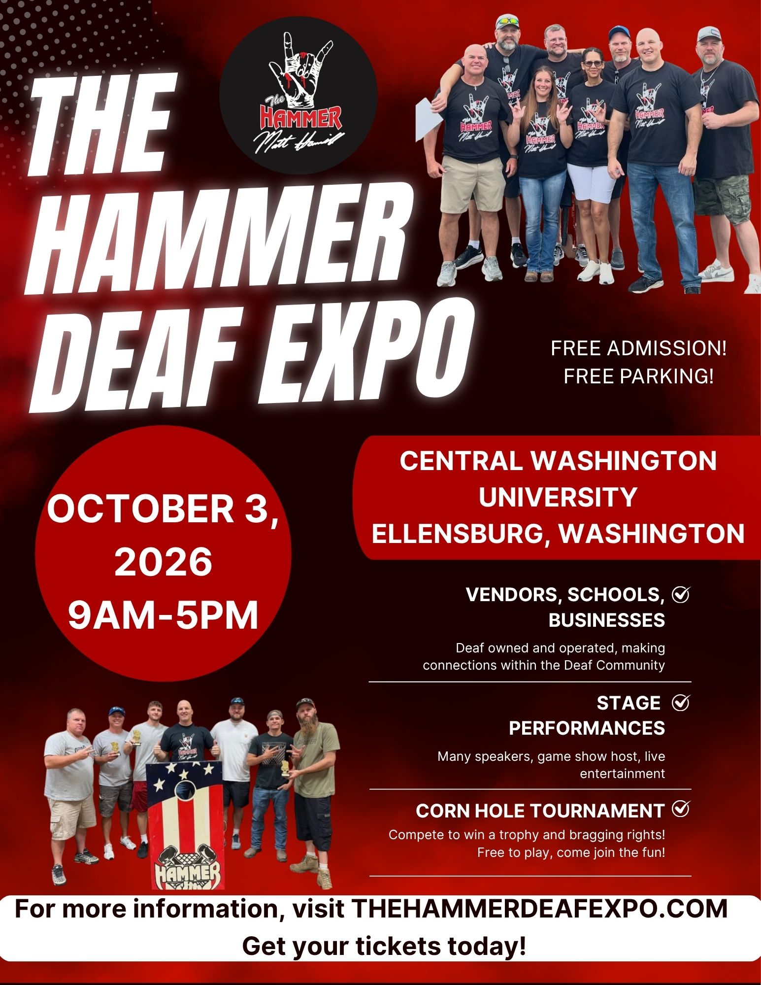 The Hammer Deaf Expo Washington 2026 flyer